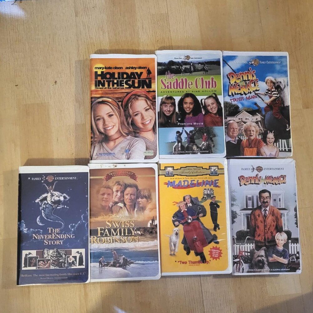 7 kid's VHS Retro movies- All great condition